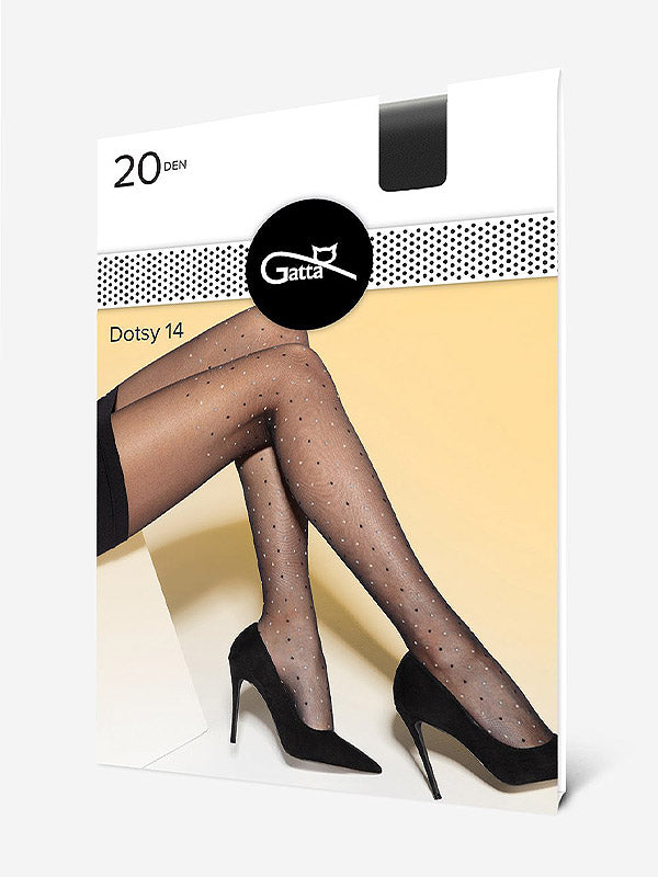 Gatta taškuotos matinės pėdkelnės "Dotsy 14 20 Den Black"