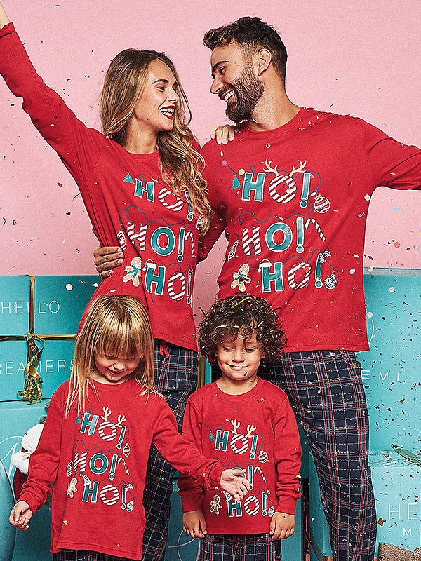 Muydemi ilga pižama berniukui "Ho Ho Ho Boy Red - Navy - Multicolor"