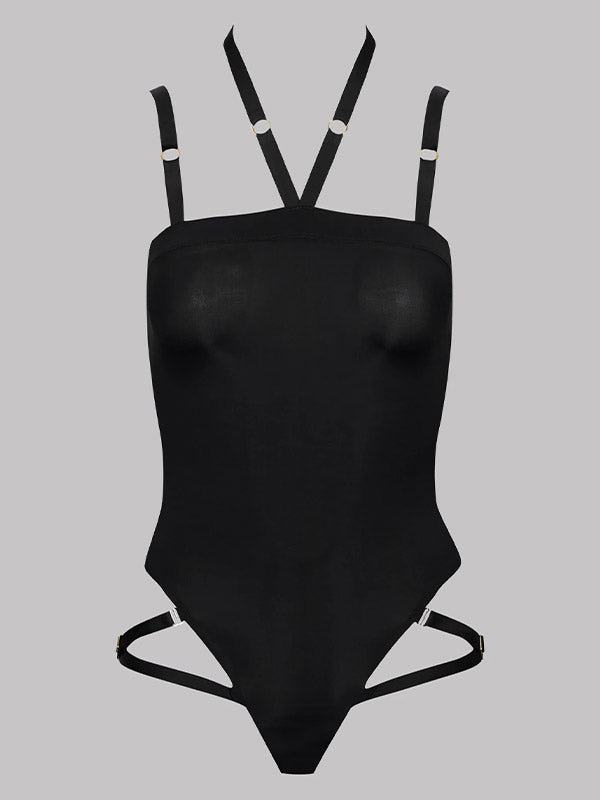 Maison Close seksualus triko su dirželiais "Tapage Nocturne Black"