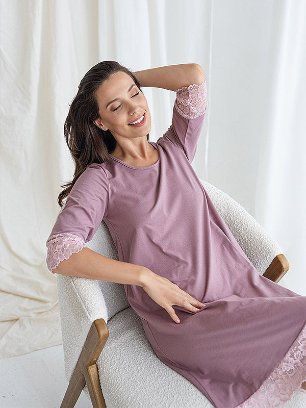 Lega medvilniniai naktiniai "Gordana Dusty Pink"