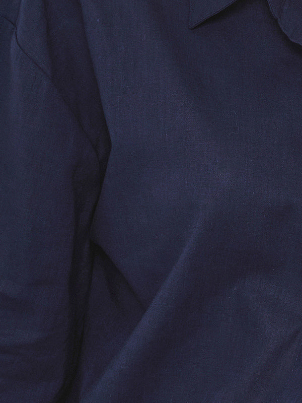 Aruelle trumpa lino ir medvilnės pižama "Nia Short Dark Blue"