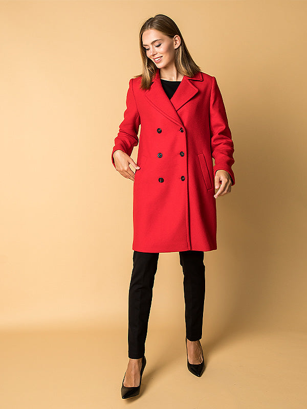 Lener Cordier vilnos paltas "Carole Red"