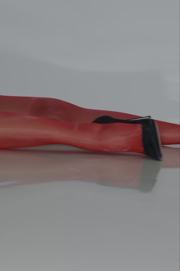 Laadi video üles: Maison Close laseriga lõigatud vöökohaga sukkpüksid "Les Coquetteries 10 Den Red"