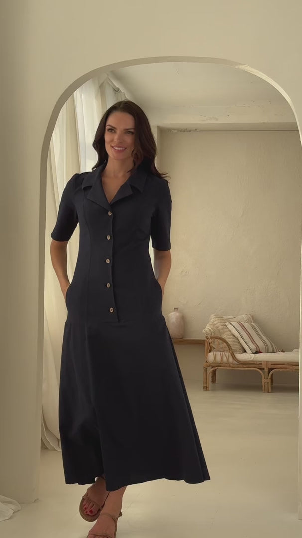 ilga lininė suknelė