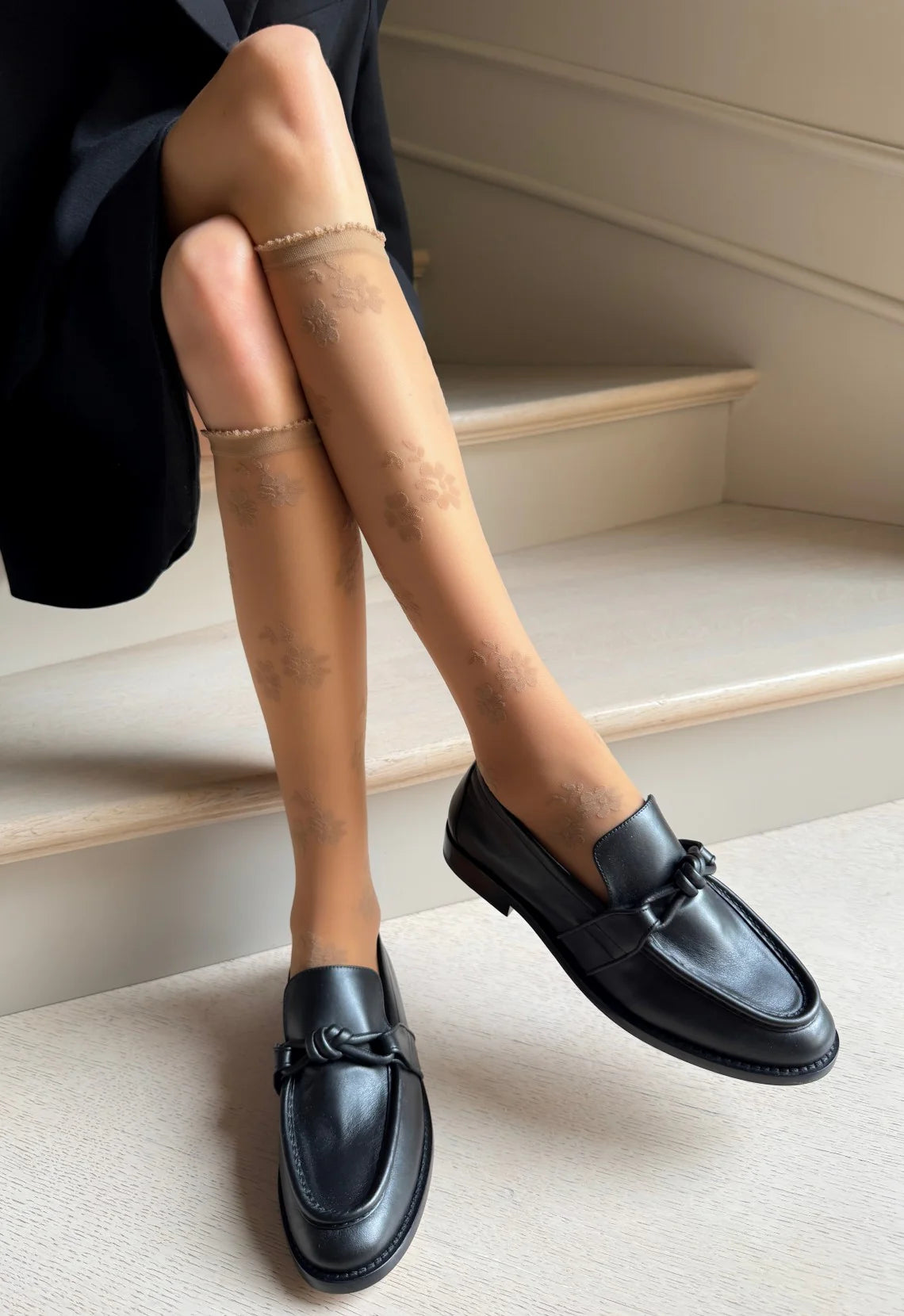 Veneziana Patterned Knee-High Socks Primavera 20 Den Nude