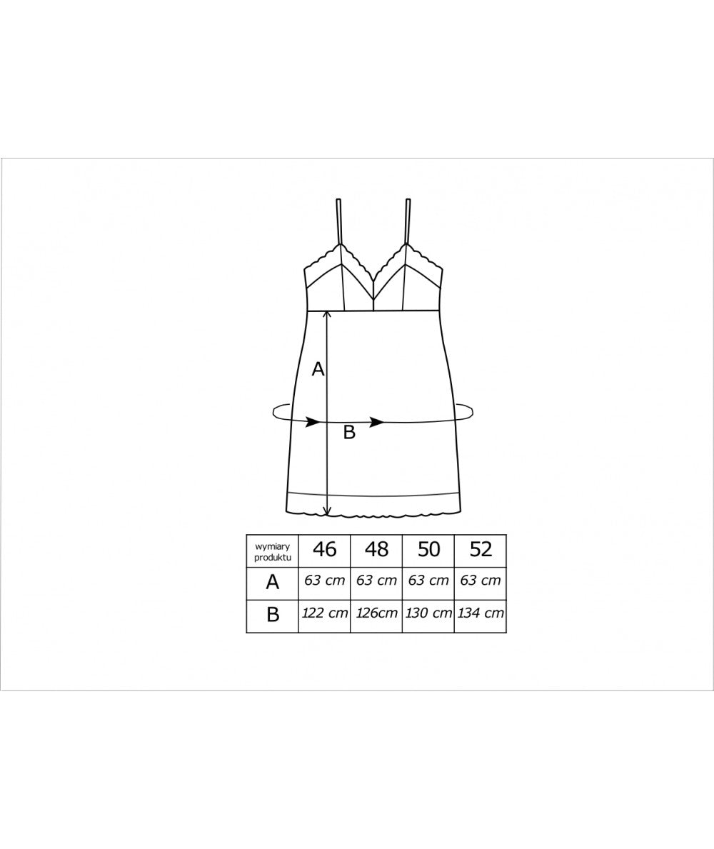 Donna viskoosist pitsiga öösärk "Hana 2 Plus Black"