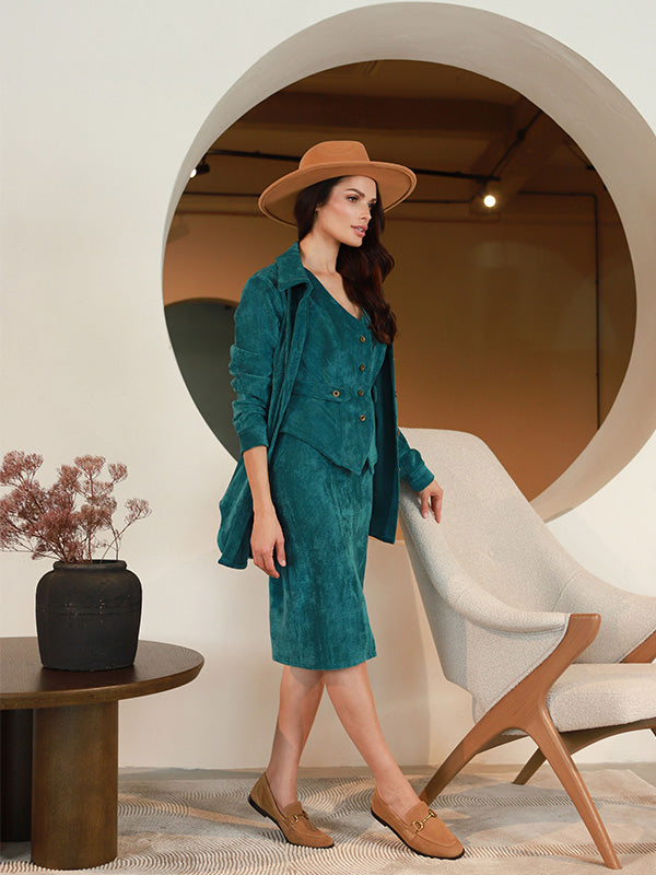 Lega sametseelik "Reina Turquoise Velvet"